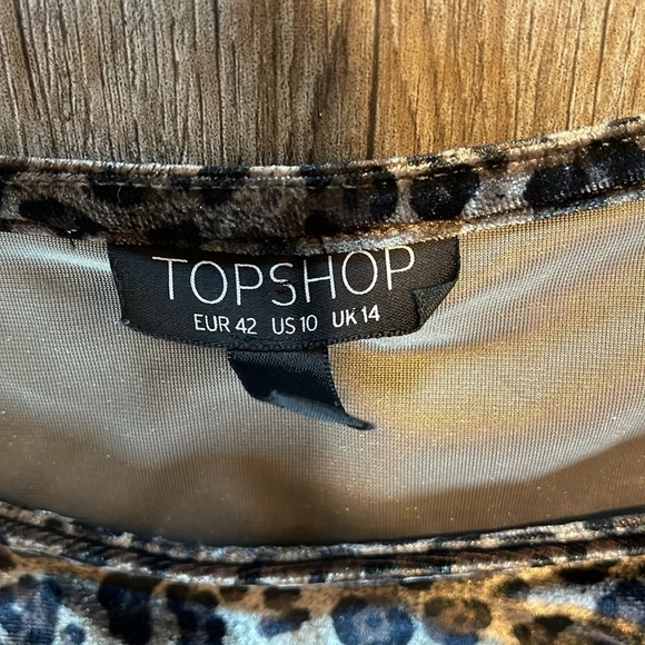 TOPSHOP SOFT CHEETAH LONG SLEEVE CROP TOP (US 10) - Picture 3 of 4